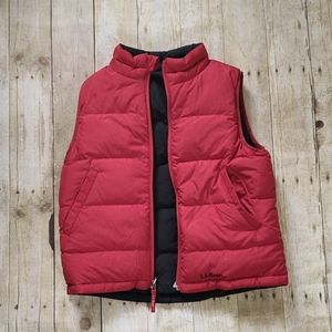 Ll Bean Goose Down Puffer Vest Kids 10 12 L Red